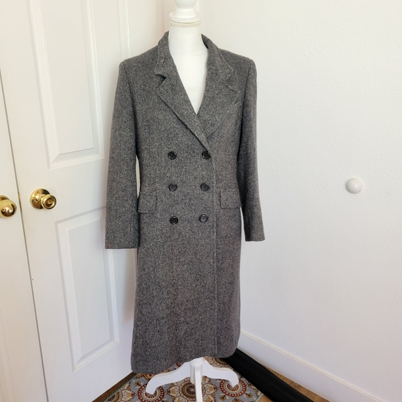 Vintage International Scene 100% wool long Pea Coat double breasted - Picture 10 of 10